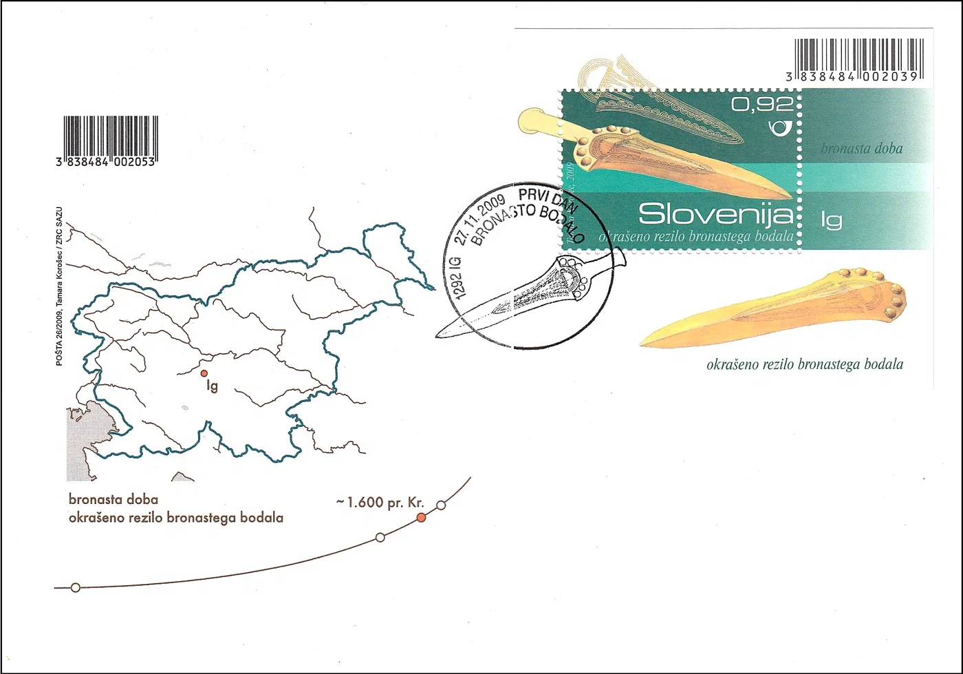 ARHEOLOŠKE NAJDBE - BRONASTO BODALO IZ IGA